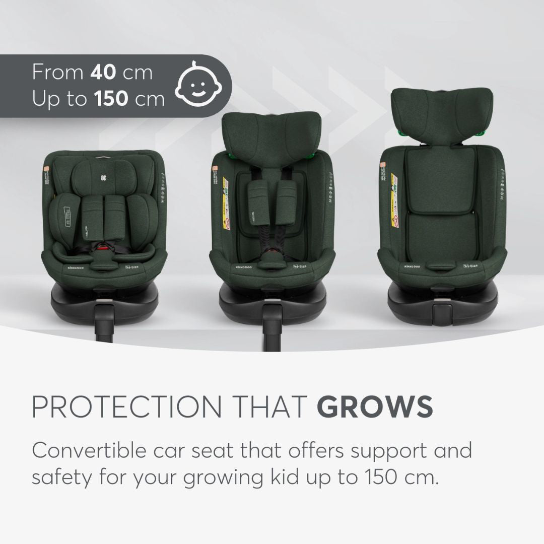 KikkaBoo® Otroški avtosedež 360 i-Secure i-SIZE (40-150 cm) Army Green KikkaBoo