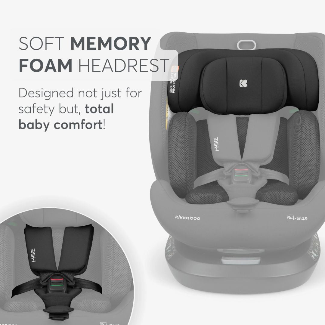 KikkaBoo® Otroški avtosedež 360° i-Hike i-SIZE (40-150 cm) Black 2025 KikkaBoo