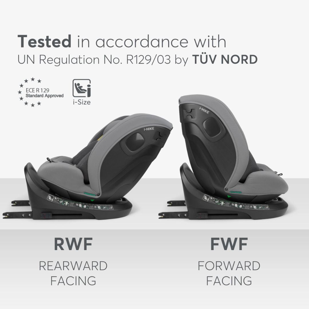KikkaBoo® Otroški avtosedež 360° i-Hike i-SIZE (40-150 cm) Light Grey 2025 KikkaBoo