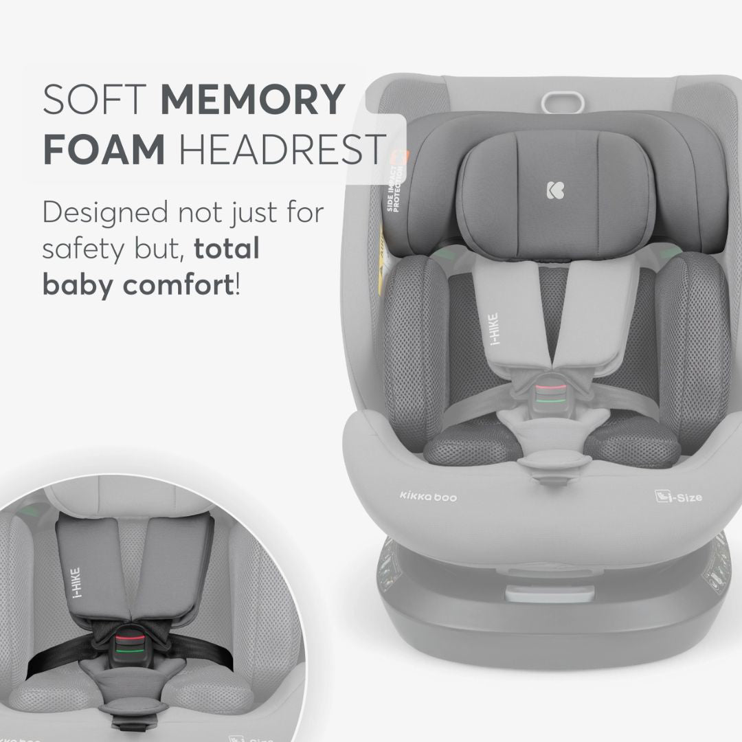KikkaBoo® Otroški avtosedež 360° i-Hike i-SIZE (40-150 cm) Light Grey 2025 KikkaBoo