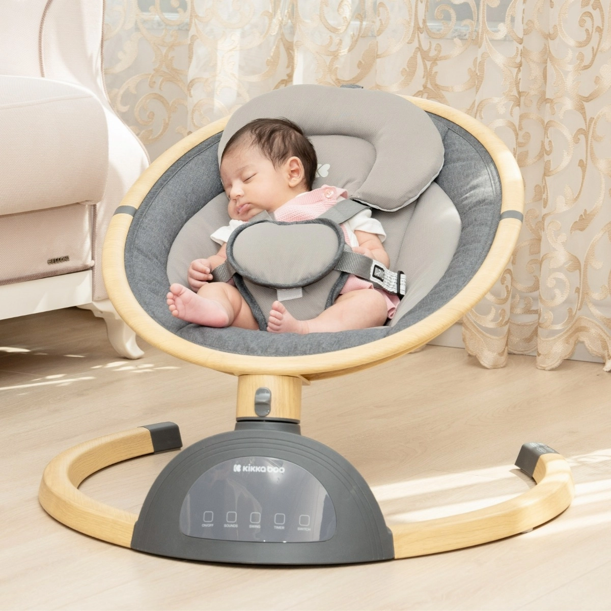 KikkaBoo® Električni gugalnik Ashlee Dark Grey KikkaBoo