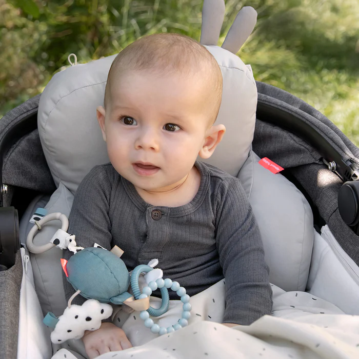 Done by Deer® Aktivnostna igračka za voziček z ogledalcem Happy Clouds Blue Done by Deer