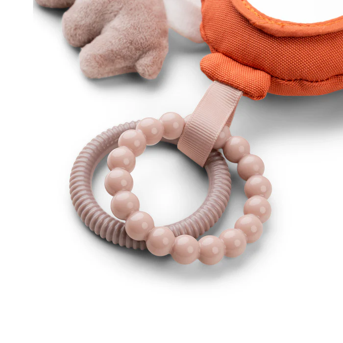 Done by Deer® Aktivnostna igračka za voziček z ogledalcem Happy Clouds Papaya Done by Deer