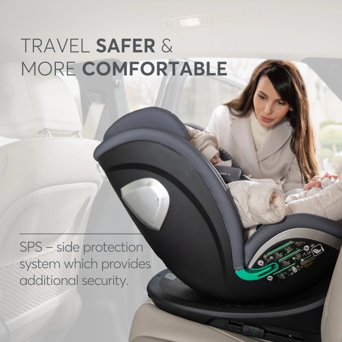 KikkaBoo® Otroški avtosedež 360° i-Drive i-SIZE (40-150 cm) Dark Grey KikkaBoo