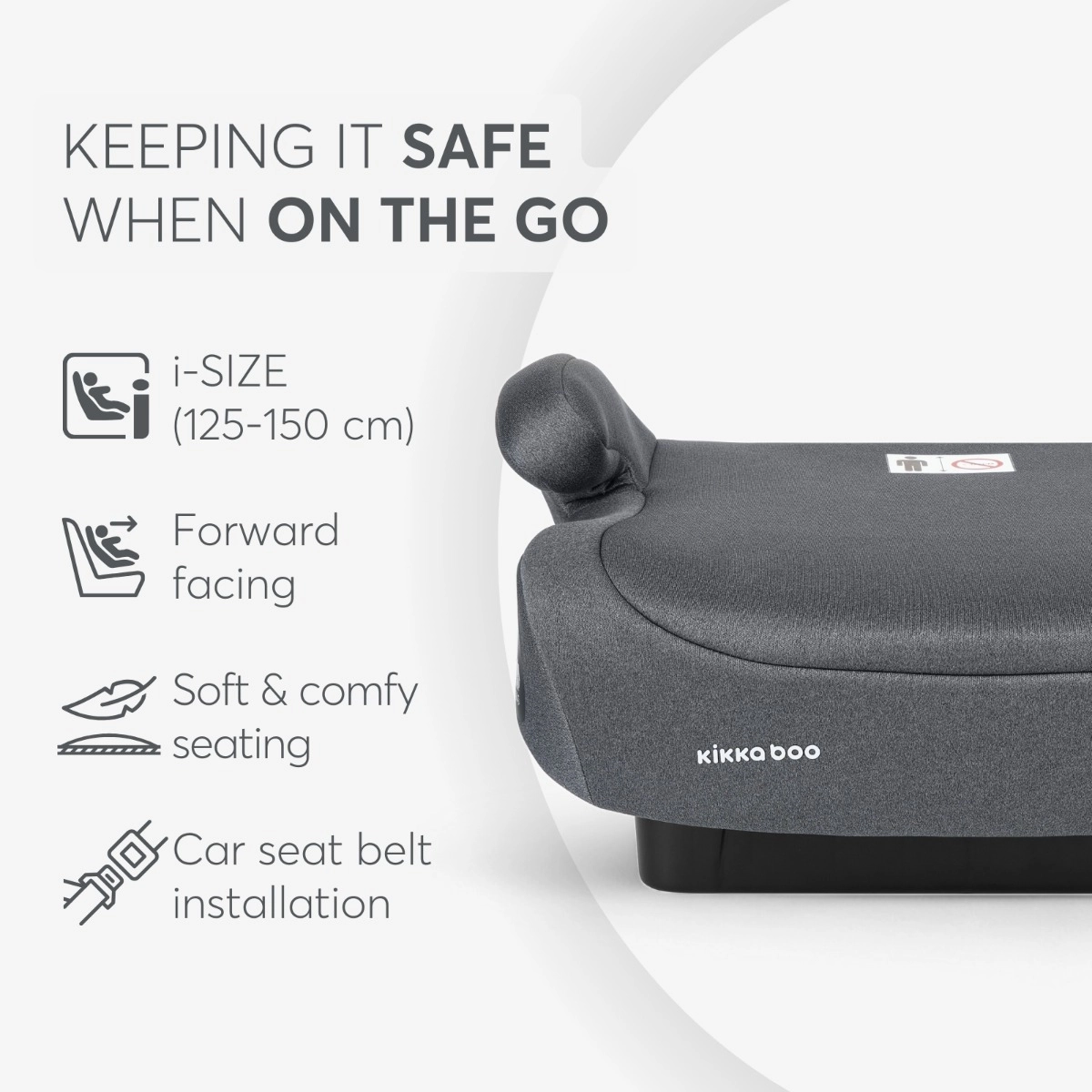 KikkaBoo® Otroški jahač i-Go i-SIZE (125-150 cm) Dark Grey KikkaBoo