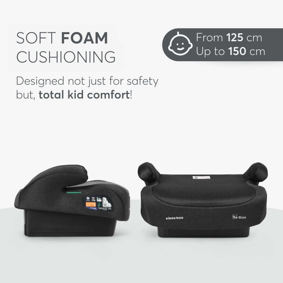 KikkaBoo® Otroški jahač i-Go i-SIZE (125-150 cm) Black KikkaBoo