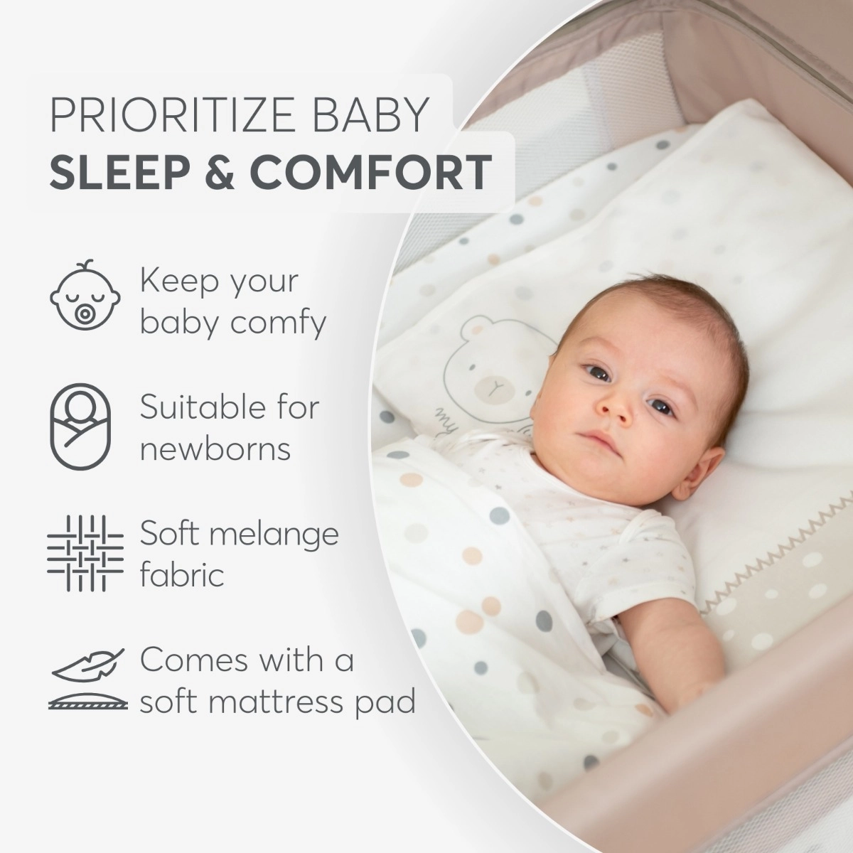 KikkaBoo® Prenosna posteljica 2 levels 125x65 So Gifted PLUS Grey KikkaBoo