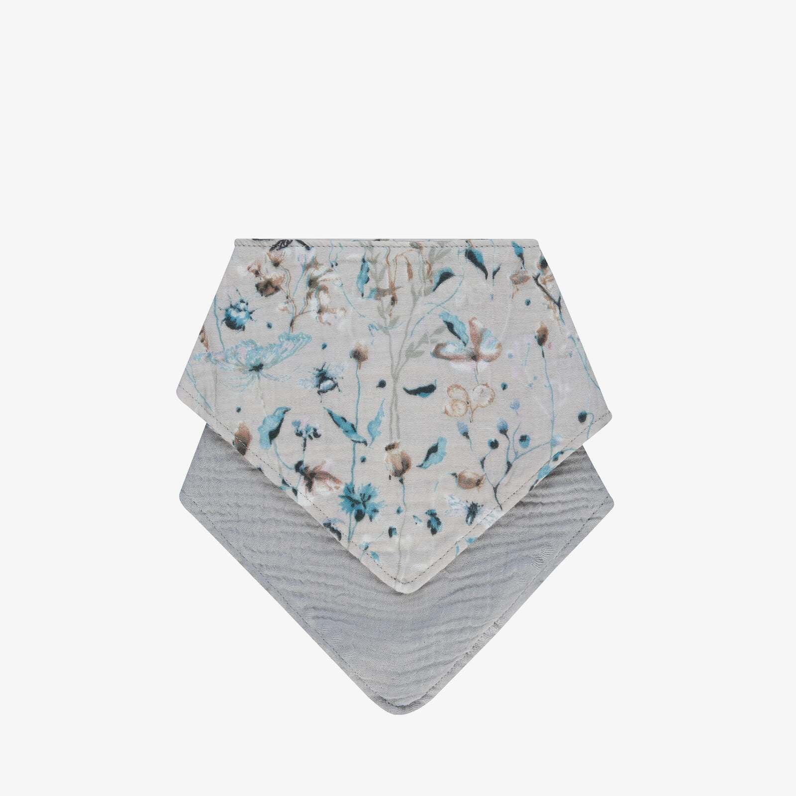 KikkaBoo® Set 2 slinčkov iz muslina Dreamy Fields Grey KikkaBoo