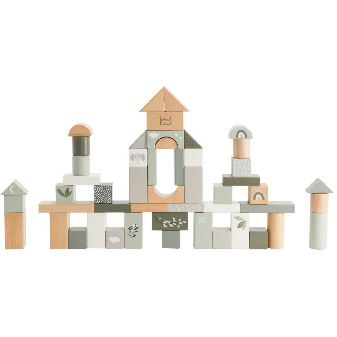 Label Label® Drvene kocke Olive Green 50 kom