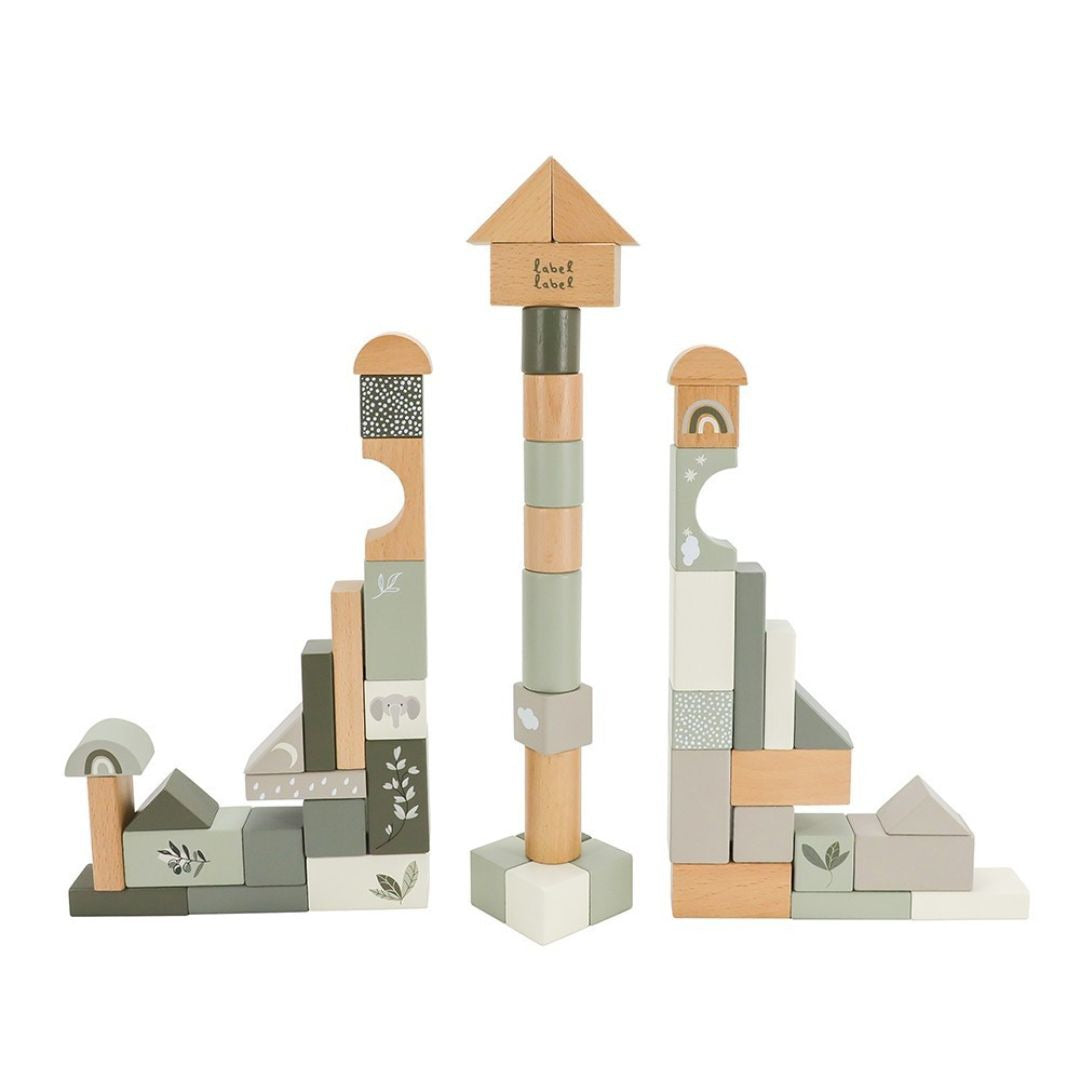 Label Label® Drvene kocke Olive Green 50 kom