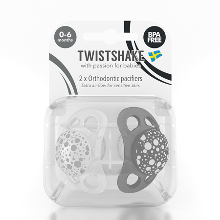 Slika za Twistshake® 2x Duda Black&White (0+/6+) - 0-6 M