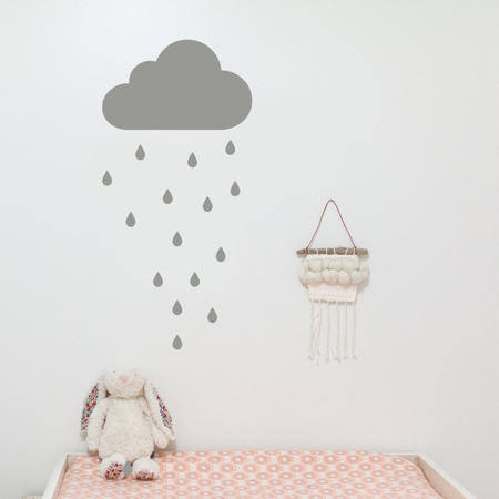 Slika za Pick Art Design® Zidne naljepnice Siv oblak i kapljice kiše