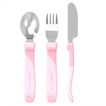 Twistshake® Pribor za jelo od nehrđajućeg čelika - Pastel Pink