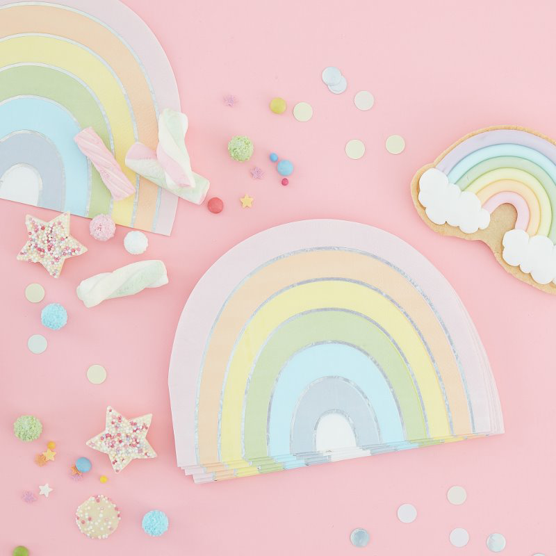 Slika za Ginger Ray® Rainbow papirnate salvete Pastel Party 16 komada