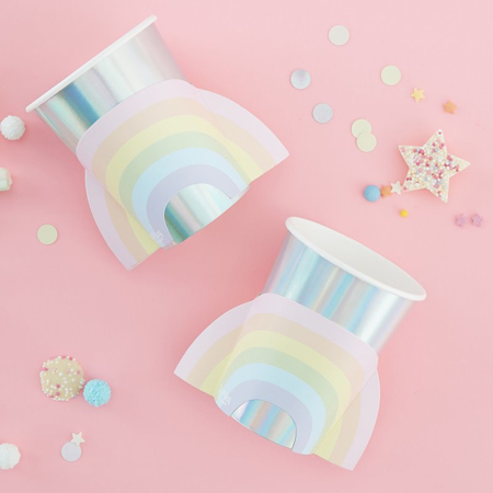 Slika za Ginger Ray® Rainbow papirnate čašice Pastel Party 8 komada