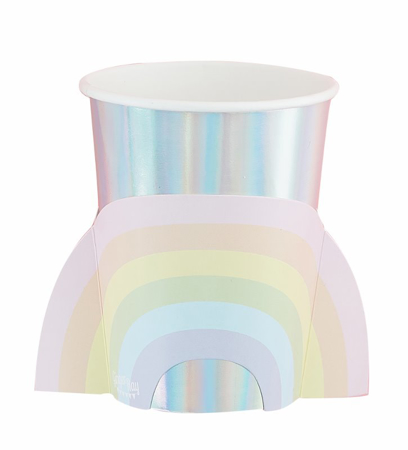 Ginger Ray® Rainbow papirnate čašice Pastel Party 8 komada