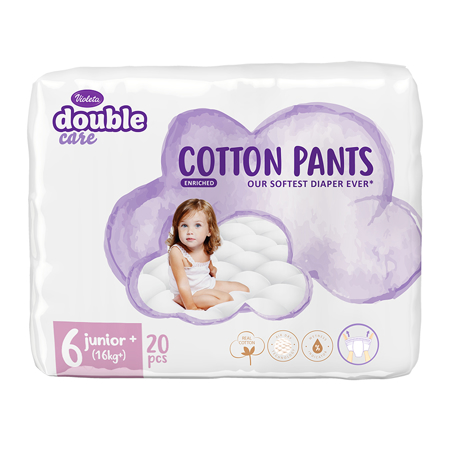 Slika za Violeta® Double Care Air Dry Pelene - gaćice, veličina 6  (Junior+) 16kg+ 20 komada