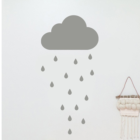 Slika za Pick Art Design® Zidne naljepnice Siv oblak i kapljice kiše