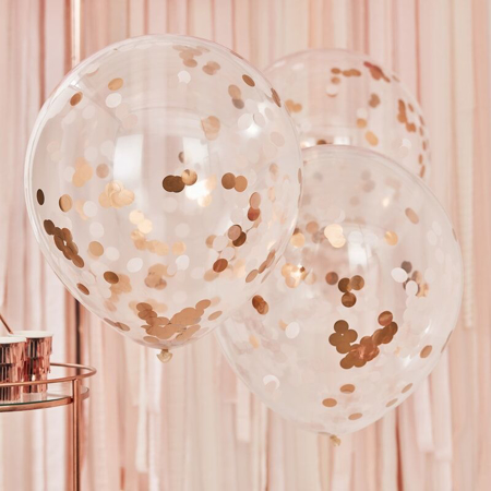Slika za  Ginger Ray® Veliki baloni s konfetima Rose Gold 3 komada