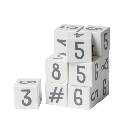 Slika za Sebra® Drvene kocke s brojevima White/Classic Grey 