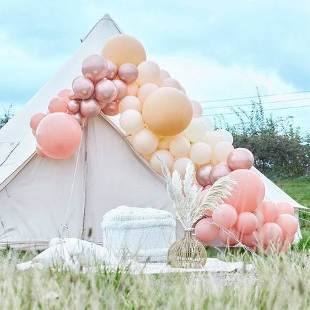 Slika za Ginger Ray® Luk od balona Luxe Peach, Nude & Rose Gold