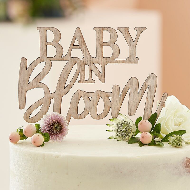Slika za Ginger Ray® Drveni ukrasni natpis za tortu Baby in Bloom