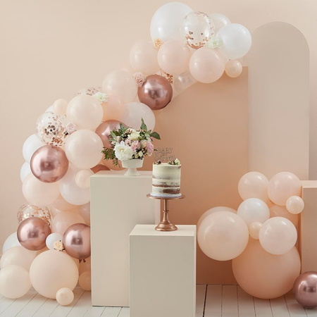 Slika za Ginger Ray® Luk od balona Peach, White & Rose Gold