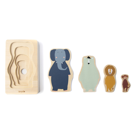  Trixie Baby® Četveroslojna drvena slagalica sa životinjskim likovima