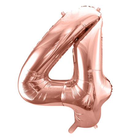 Slika za Party Deco®  Baloni u obliku broja 4 Rose Gold