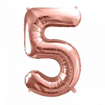 Slika za Party Deco®  Baloni u obliku broja 5 Rose Gold