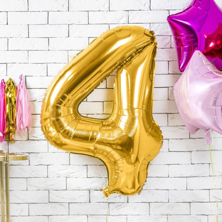 Party Deco® Balon u obliku broja 4 Gold