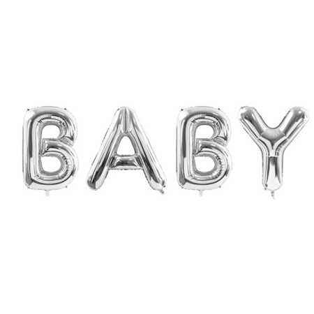 Slika za Party Deco® Baloni Baby Silver 