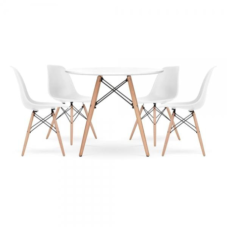 Slika za EM Furniture Set stolića i 4 stolice White
