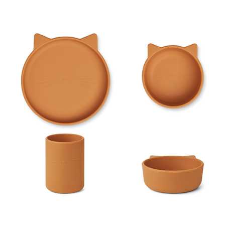 Slika za Liewood® Set za jelo od silikona Cyrus Junior Cat/almond