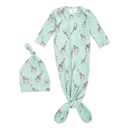 Slika za  Aden+Anais® Poklon paket Vreća za spavanje i kapica Comfort Knit (0-3M) Jade Giraffe