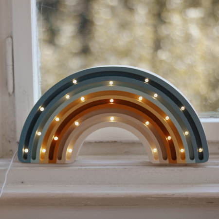  Little Lights® Ručno napravljena drvena lampa Rainbow Denim Blue