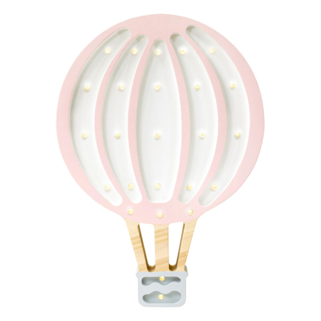 Slika za Little Lights® Ručno napravljena drvena lampa Hotairbaloon Powder Pink