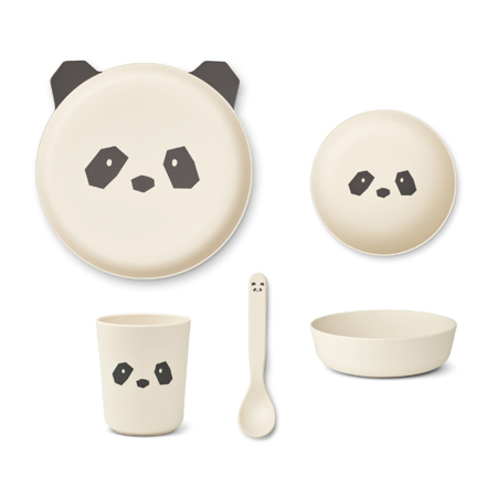  Liewood® Set za jelo od BIO plastike Panda Creme de la Creme 
