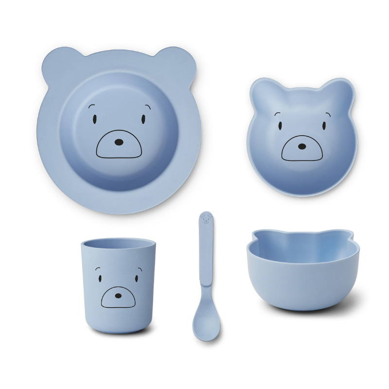 Slika za Liewood® Set za jelo od BIO plastike Joana Mr Bear Sky Blue