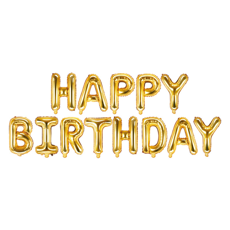 Slika za Party Deco® Baloni Happy Birthday Gold