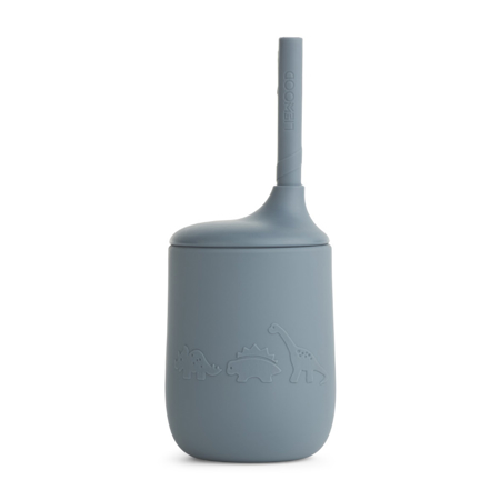 Slika za Liewood® Silikonska čašica sa slamkom Ellis Dino Whale Blue