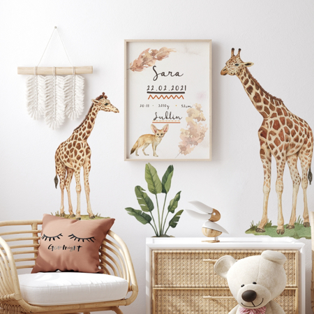 Yokodesign® Zidna naljepnica Safari Žirafa XL