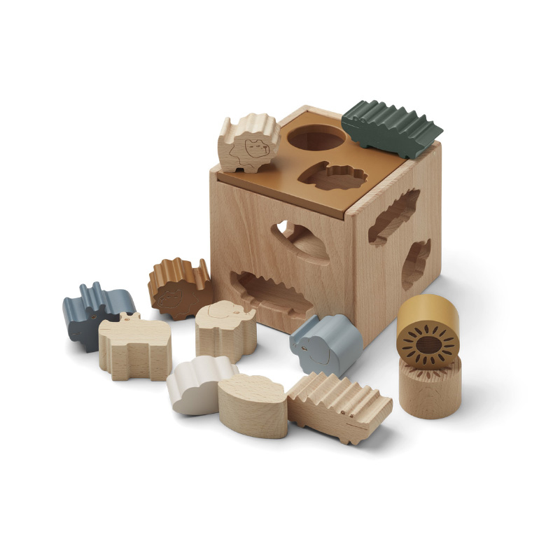 Slika za Liewood® Drvena didaktička kutija s likovima Gary Safari/gold caramel multi mix