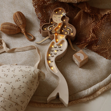 Slika za Little Lights® Ručno izrađena drvena lampa Mermaid Coffee 