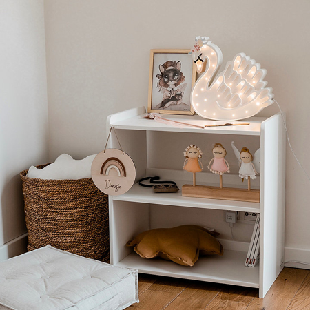 Slika za Little Lights® Ručno izrađena drvena lampa Swan Lake FLower White