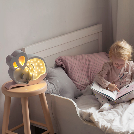 Slika za Little Lights® Ručno izrađena drvena lampa Mouse Light Grey 