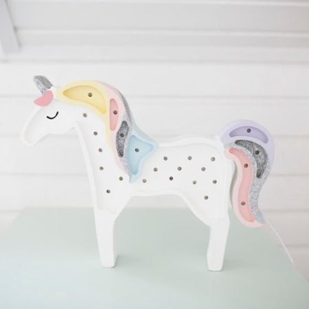 Slika za Little Lights® Ručno izrađena drvena lampa Unicorn Rainbow 