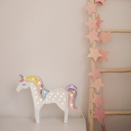 Slika za Little Lights® Ručno izrađena drvena lampa Unicorn Rainbow 