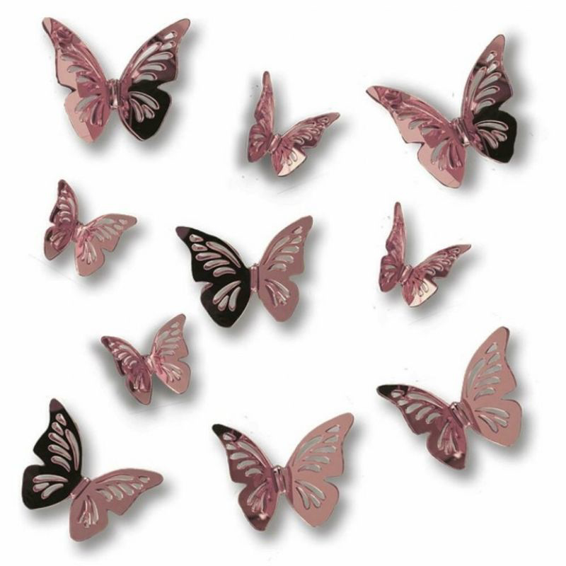 Slika za Benlemi® 3D naljepnice za zid Pink Butterflies