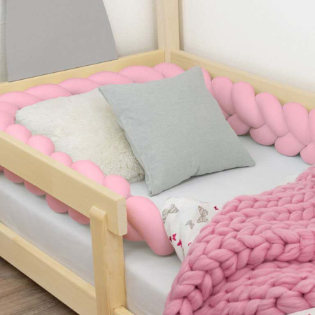 Benlemi® Porub za krevetić Braid Pink 200cm
